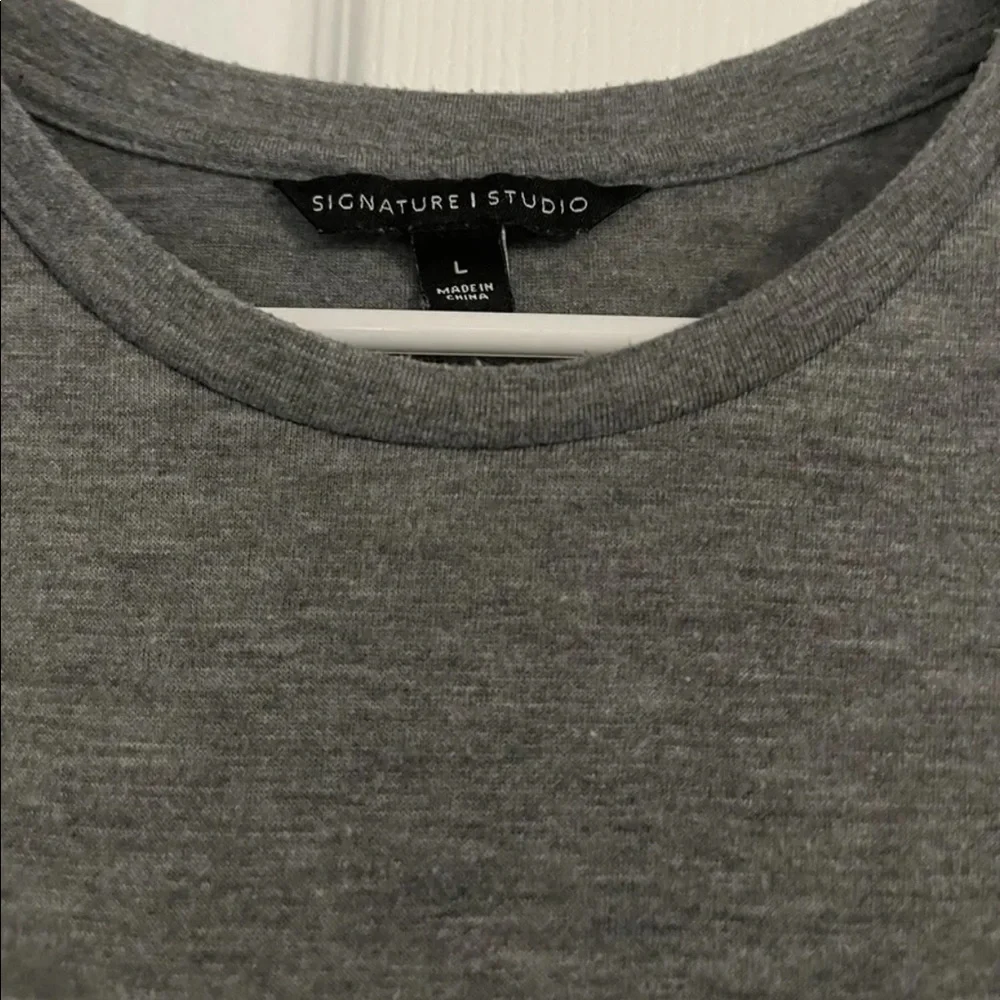 signiture studio womens long sleeve shirt gray size large - Picture 3 of 5